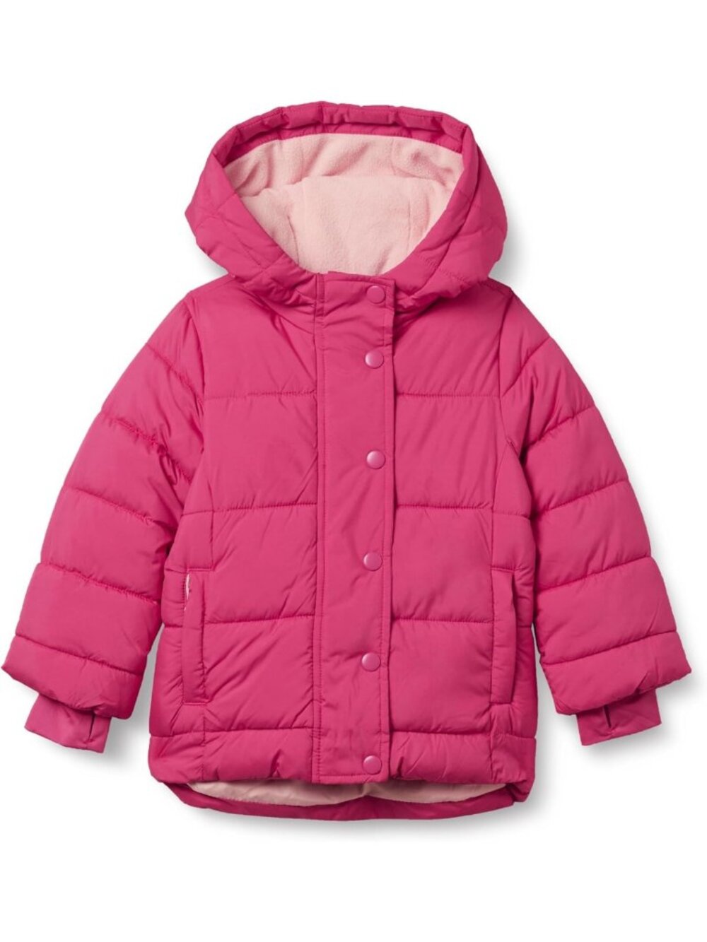 Cozy Heavyweight Hooded Puffer Coat for Girls & Toddlers, Water-Resistant
